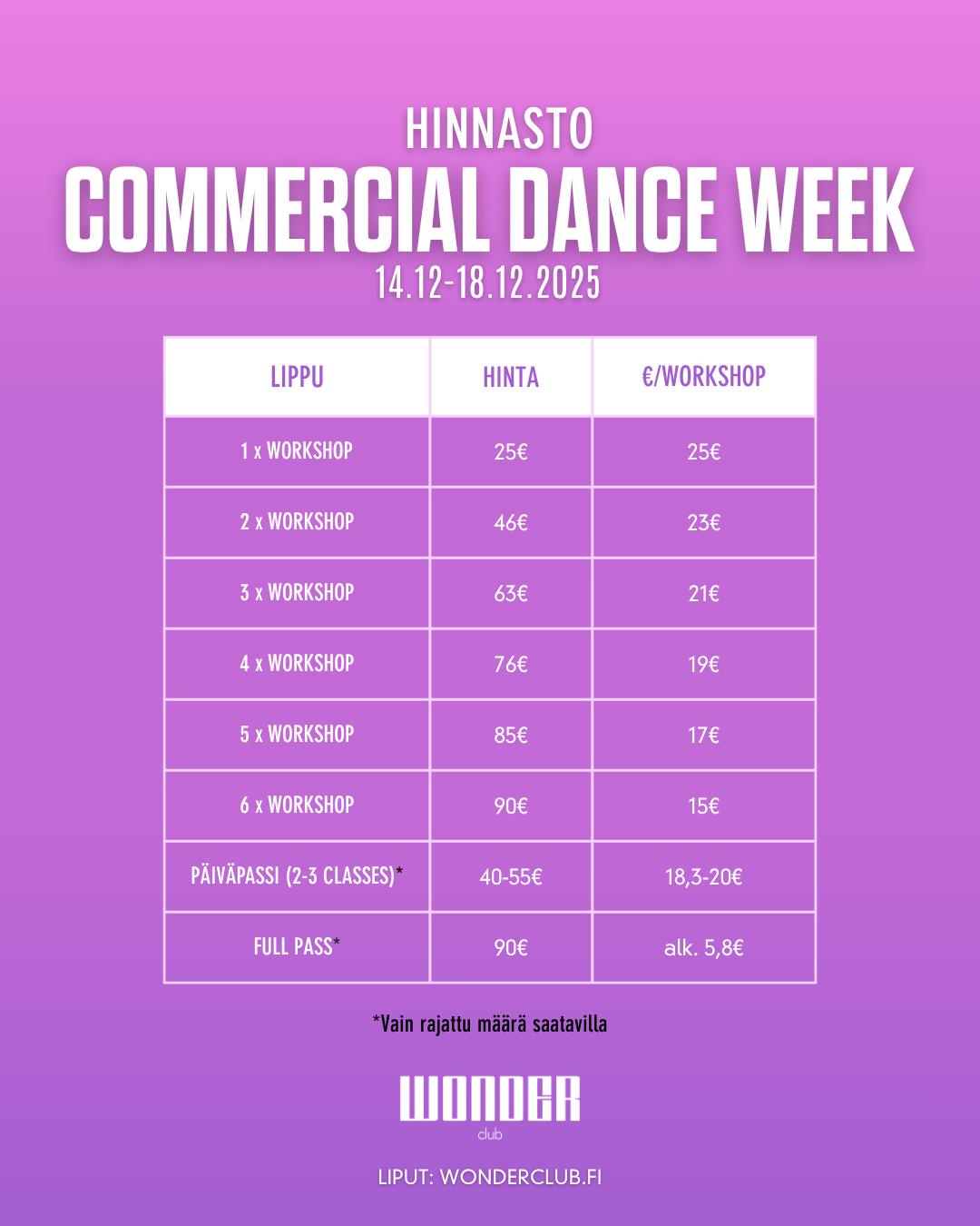 Commercial Week 14.12-18.12 | TAMPERE