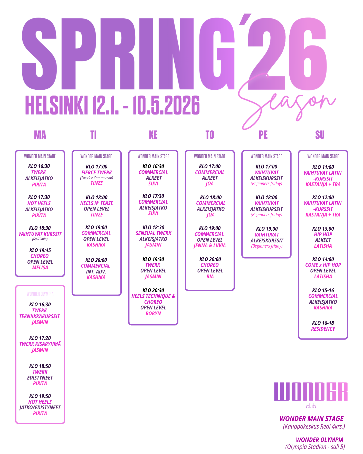 HELSINKI | Wonder Club | kevätkausi 2026