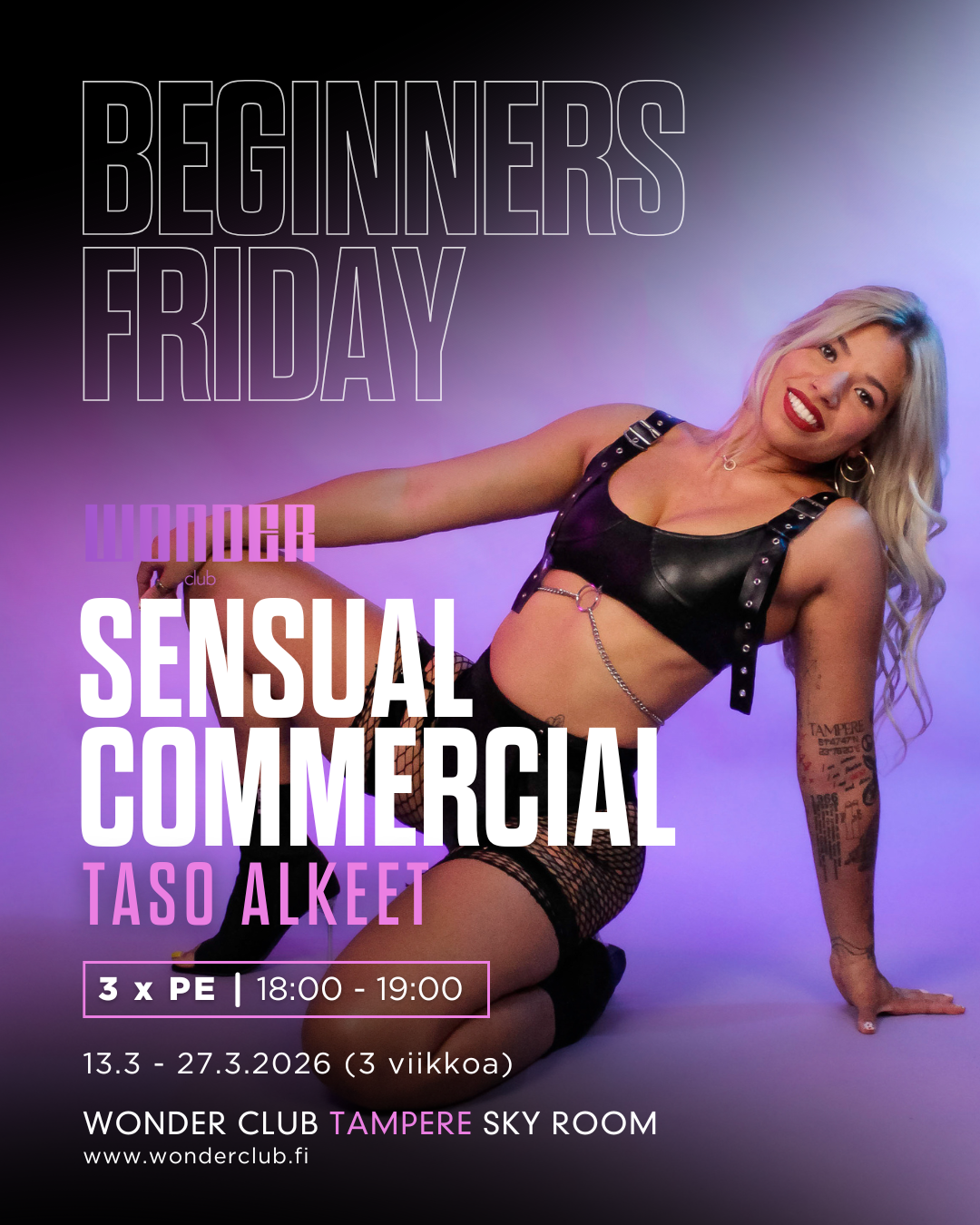 Sensual Come minikurssi | alkeet | 13.3.-27.3. (3x) | Tampere
