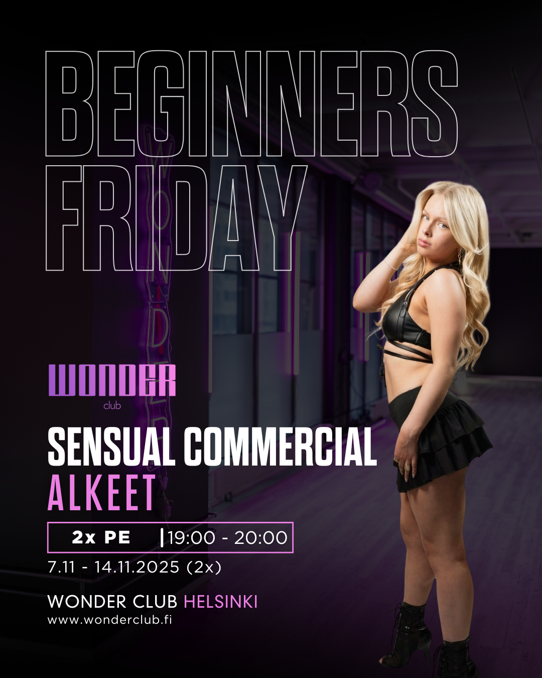 BEGINNERS FRIDAY | Sensual Commercial 2x-kurssi 7.11.-14.11 | Helsinki