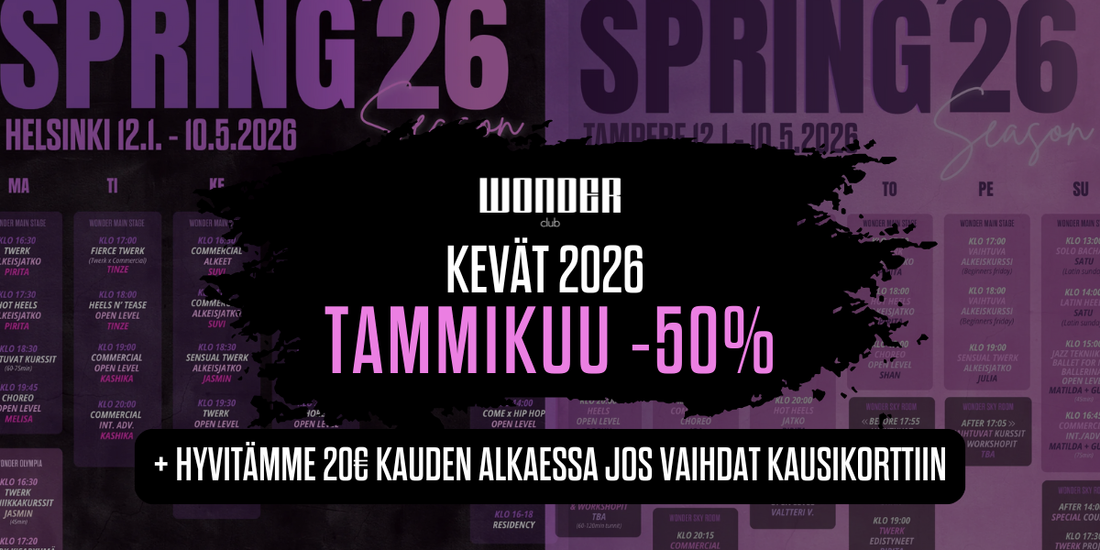 Tammikuun kuukausikortit -50% (voimassa 31.12 klo. 23:59)