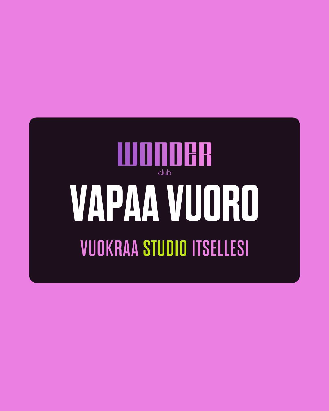 Vapaavuorot ja yksityistunnit