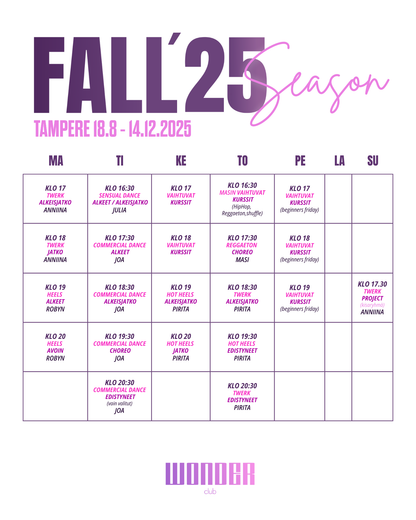 TAMPERE | Wonder Club | syyskausi 2025
