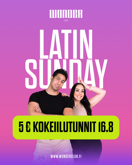 5€ Kokeilutunnit Salsa Sunday 16.8 | Satu & Roynet | Tampere