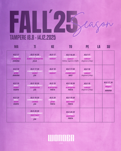 TAMPERE | Wonder Club | syyskausi 2025