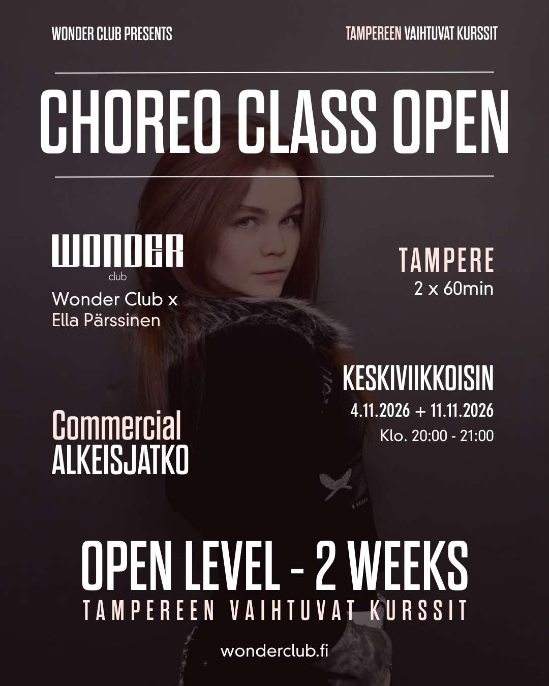 Commercial Alkeisjatko ja Choreo Open level by Ella | 4.11.- 11.11. | Tampere