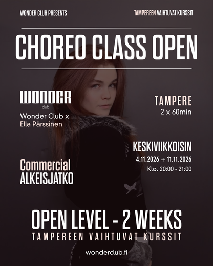 Commercial Alkeisjatko ja Choreo Open level by Ella | 4.11.- 11.11. | Tampere