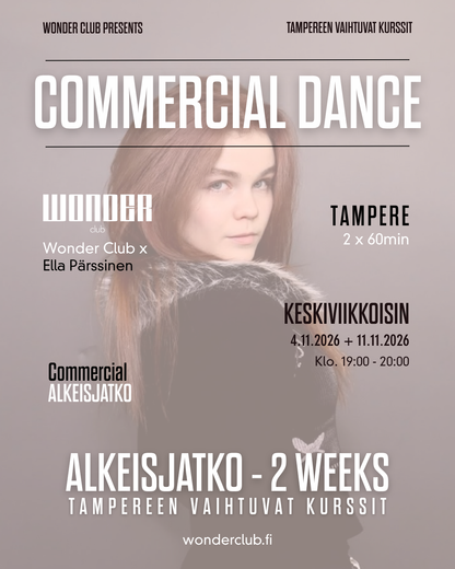 Commercial Alkeisjatko ja Choreo Open level by Ella | 4.11.- 11.11. | Tampere