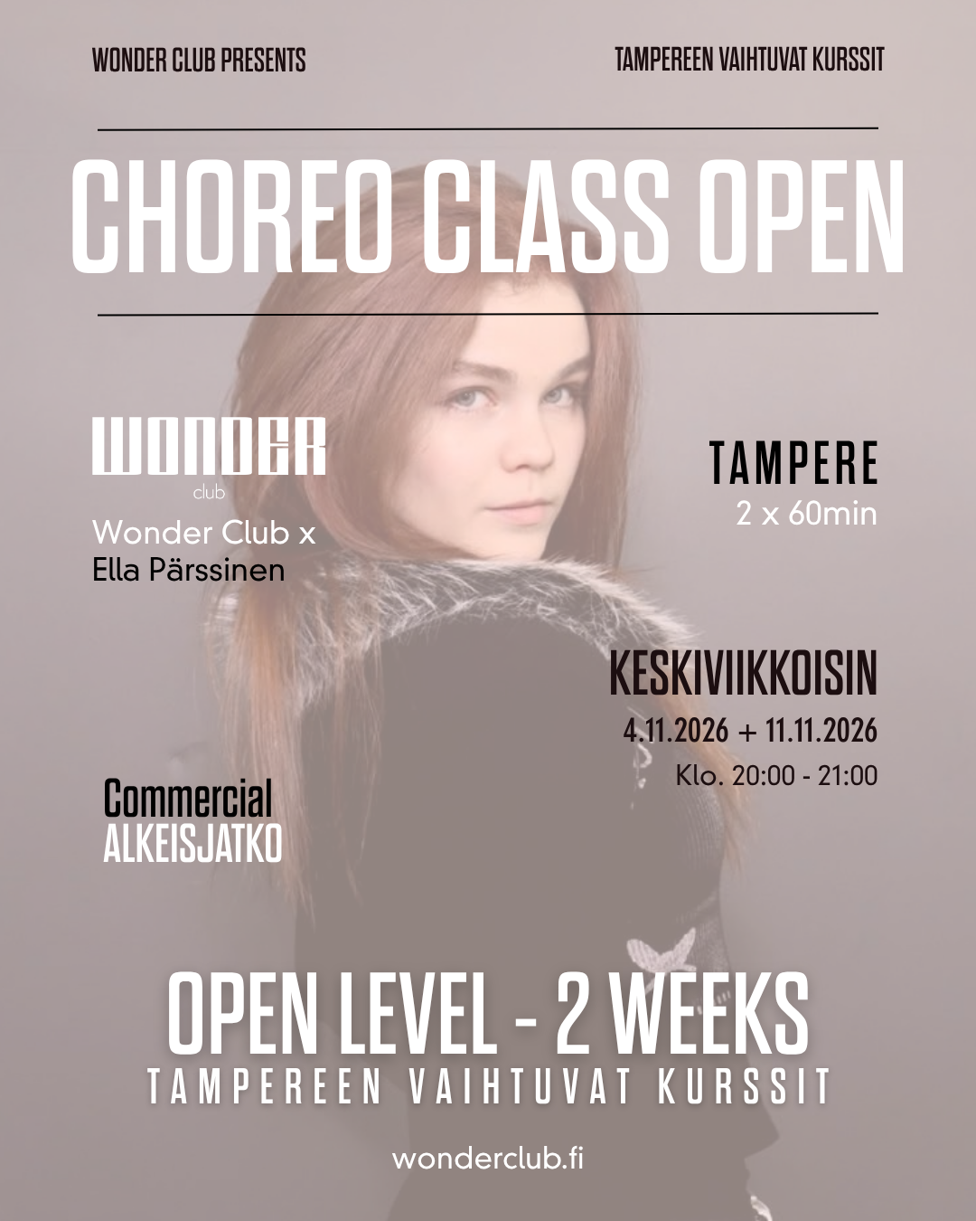 Commercial Alkeisjatko ja Choreo Open level by Ella | 4.11.- 11.11. | Tampere