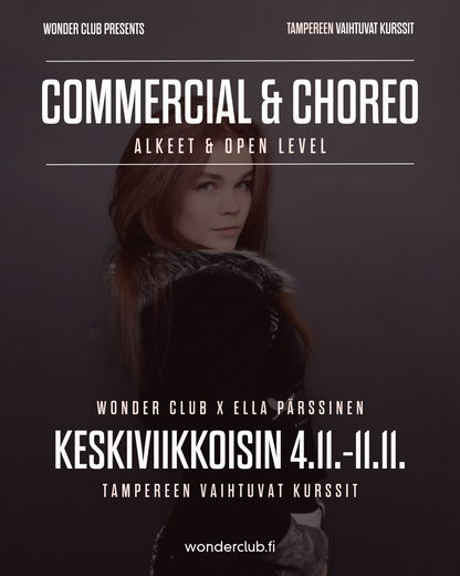 Commercial Alkeisjatko ja Choreo Open level by Ella | 4.11.- 11.11. | Tampere