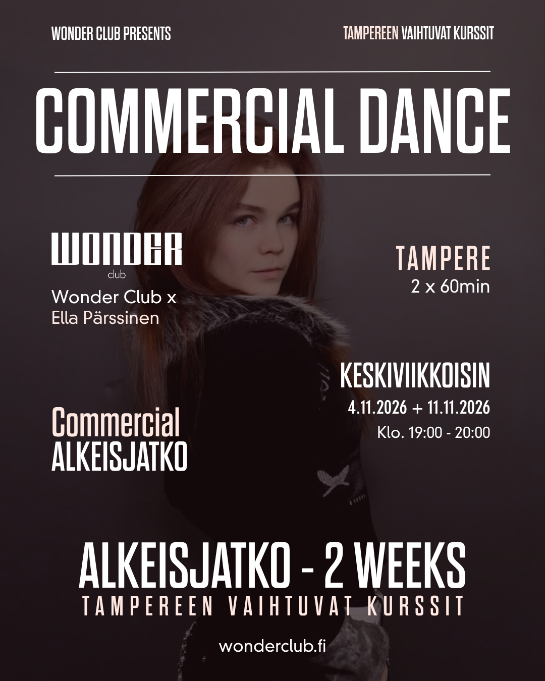 Commercial Alkeisjatko ja Choreo Open level by Ella | 4.11.- 11.11. | Tampere