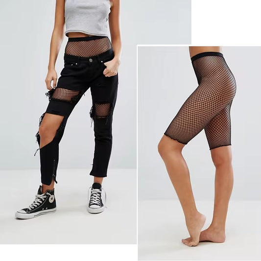 Fishnet bikers shortsit
