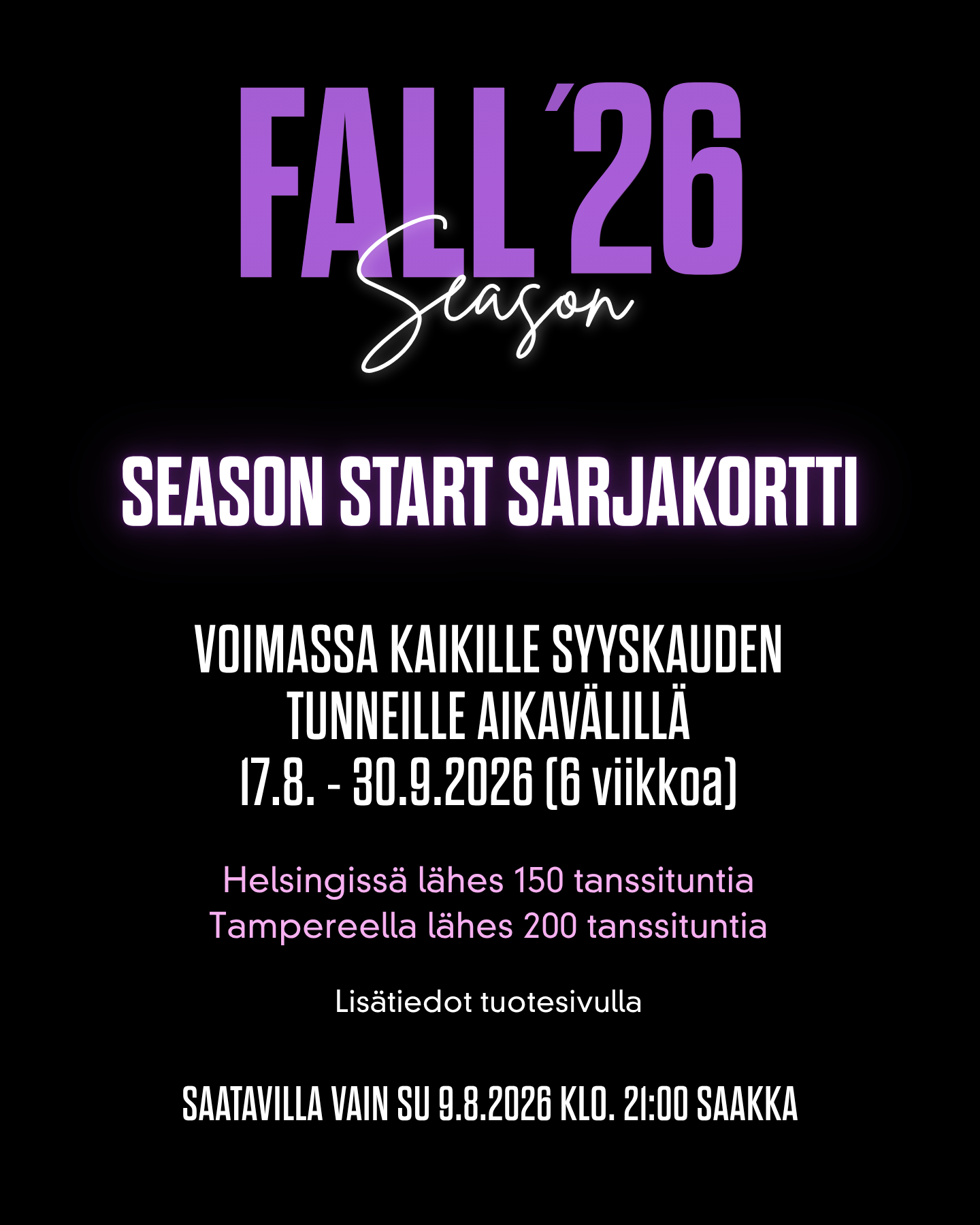 Fall'26 | SEASON START SARJAKORTTI (Special Product) | 1kpl/hlö
