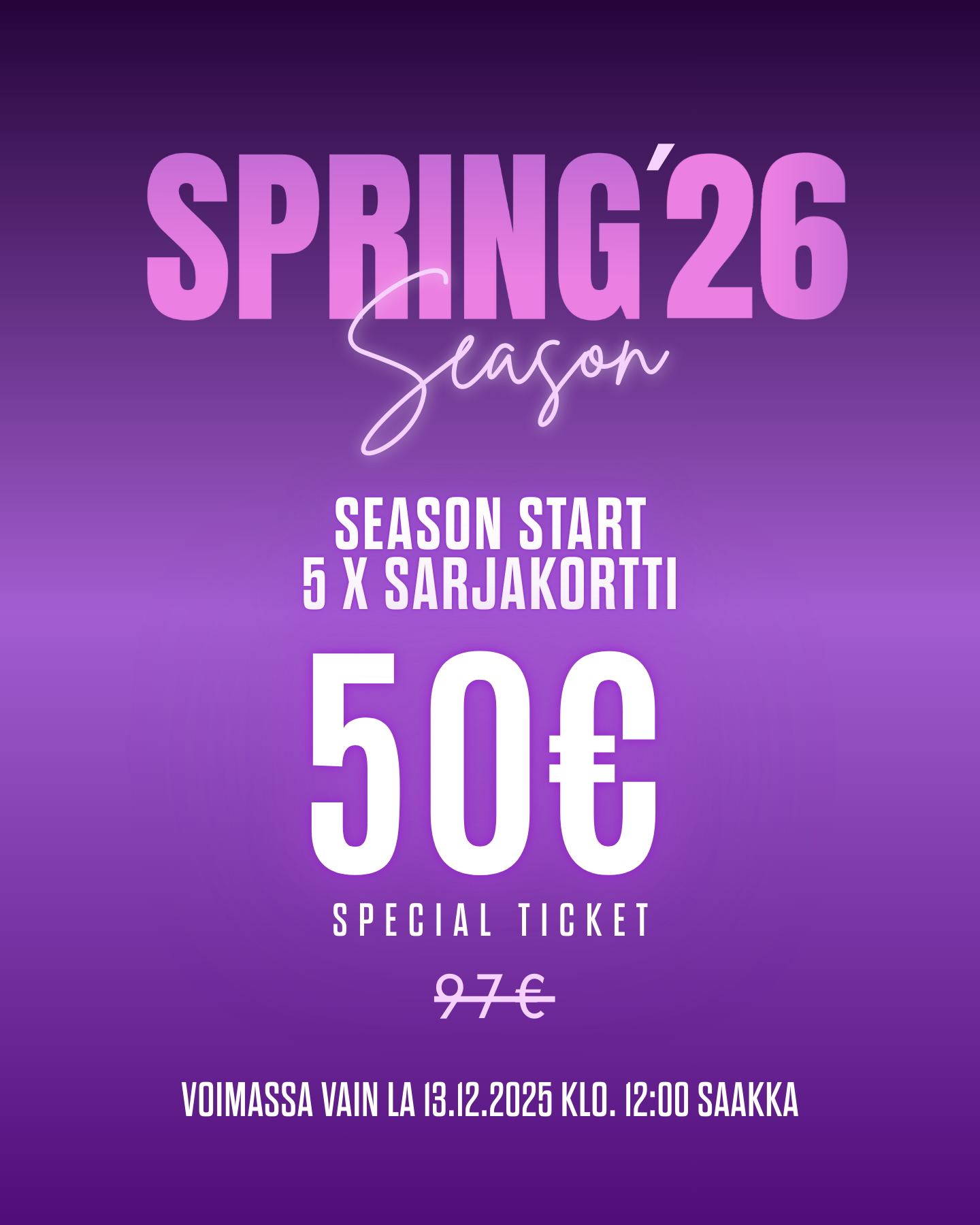 SEASON START SARJAKORTTI (Special Product) | 1kpl/hlö