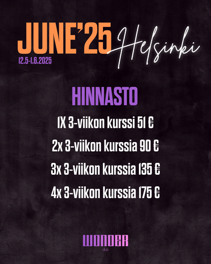 June Classes - 3 viikon kurssit HELSINKI