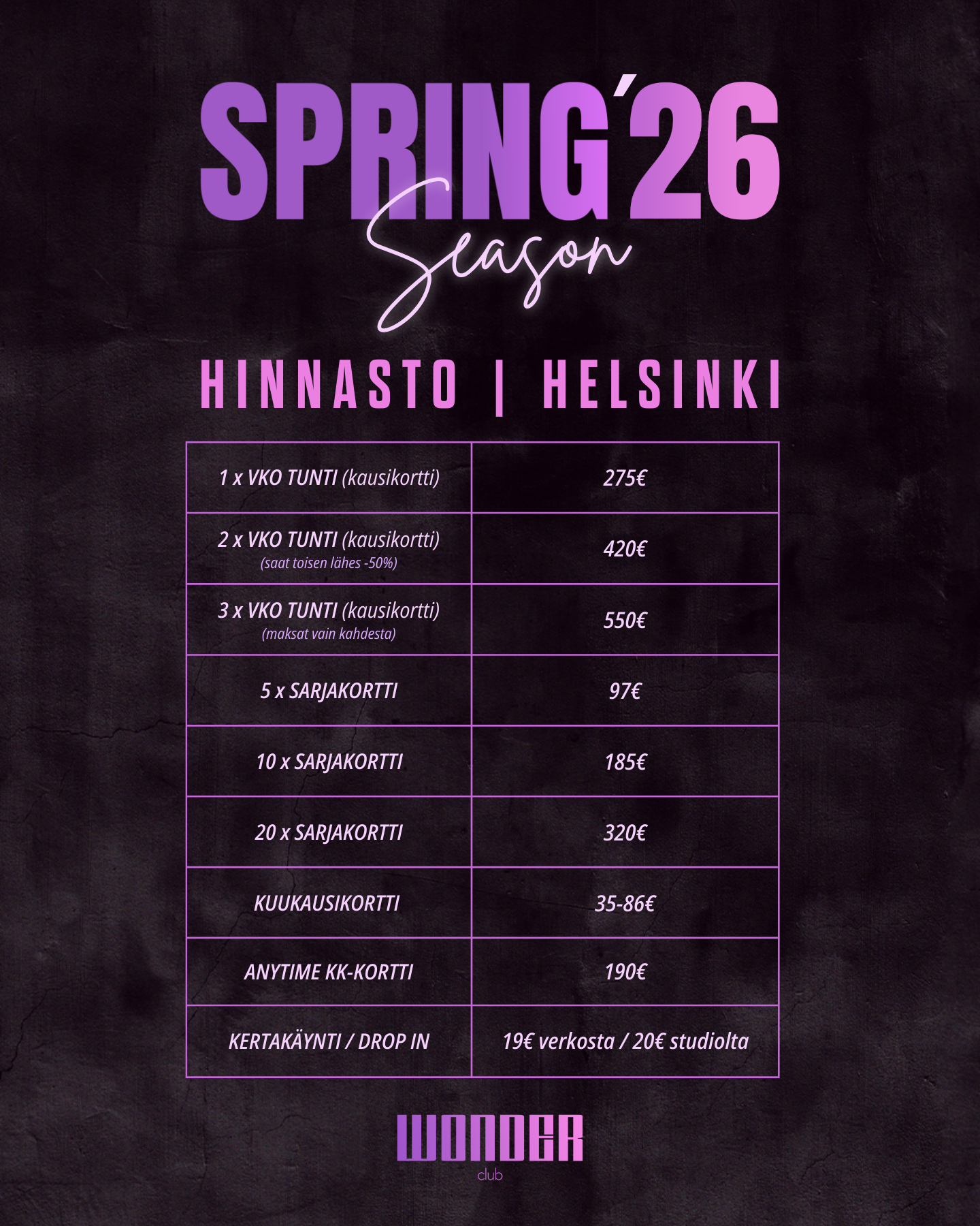 HELSINKI | Wonder Club | kevätkausi 2026