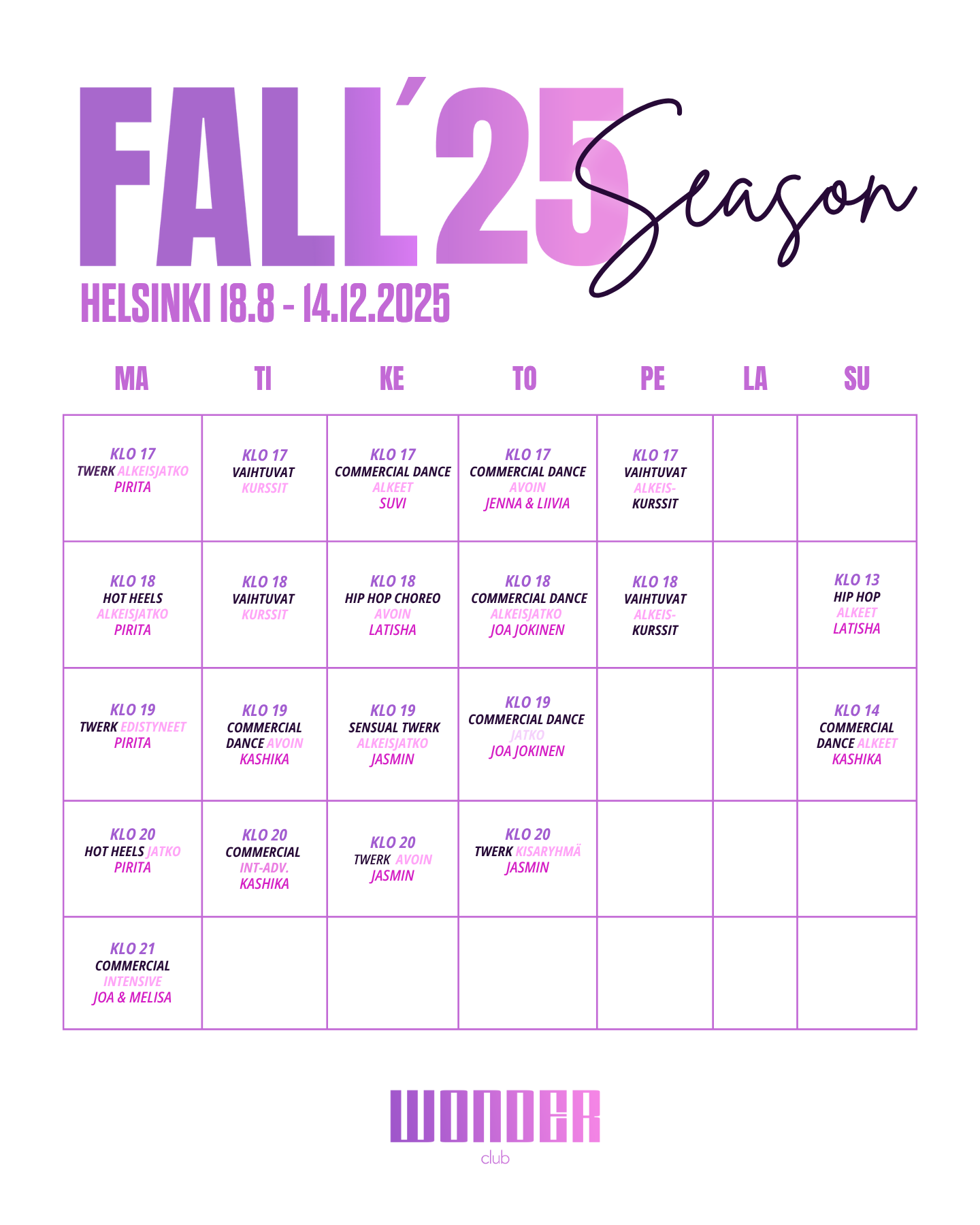 Season ticket for dance lessons - Wonder Online