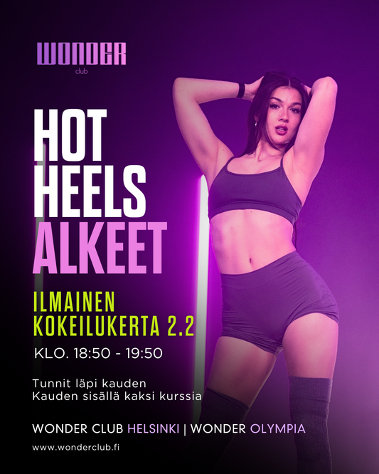 Hot Heels alkeiskurssit 9.2. alkaen | ILMAINEN kokeilu 2.2.2026 | Helsinki (Olympia)