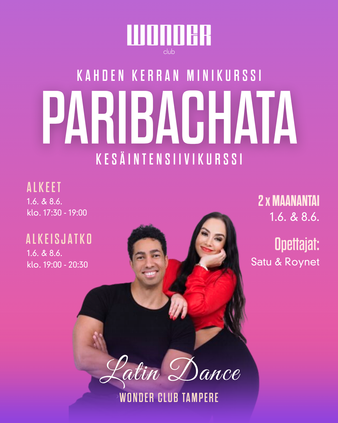 Paribachata kesäintensiivit 2x90min (1.6.-8.6.) | Tampere