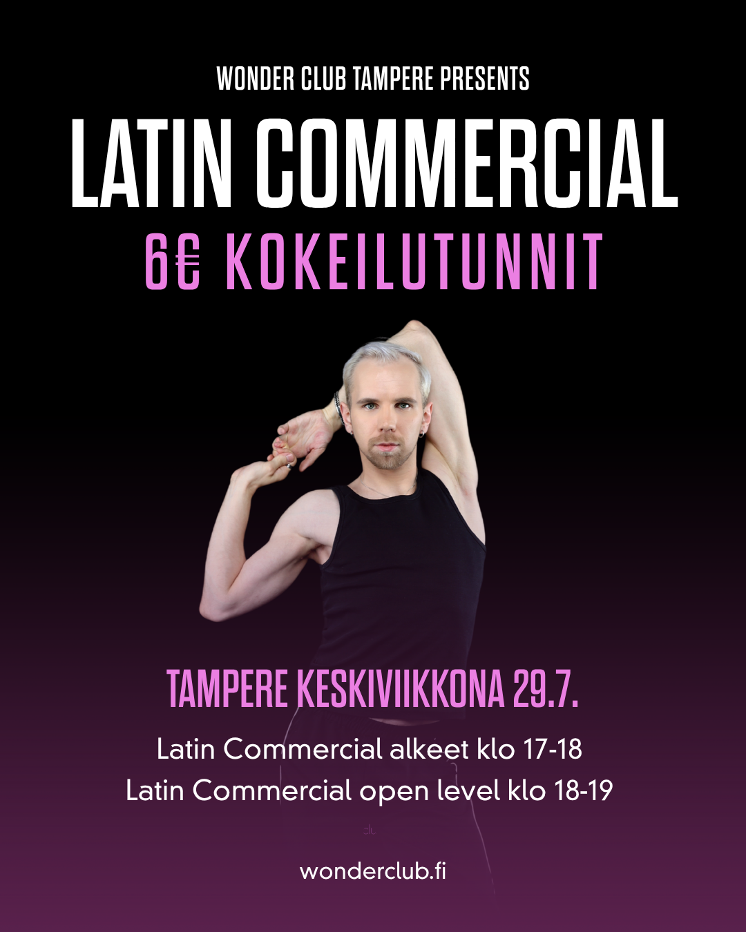 Latin Commercial 6€ kokeilutunnit | Tampere ke 29.7.