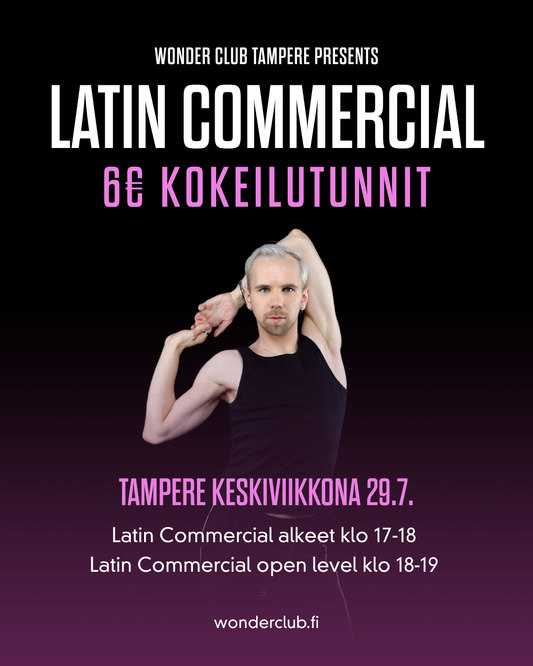 Latin Commercial 6€ kokeilutunnit | Tampere ke 29.7.