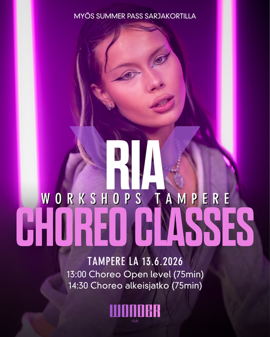 Choreo ALKEISJATKO & OPEN LEVEL by Ria | la 13.6. | Tampere | WORKSHOPS 75min