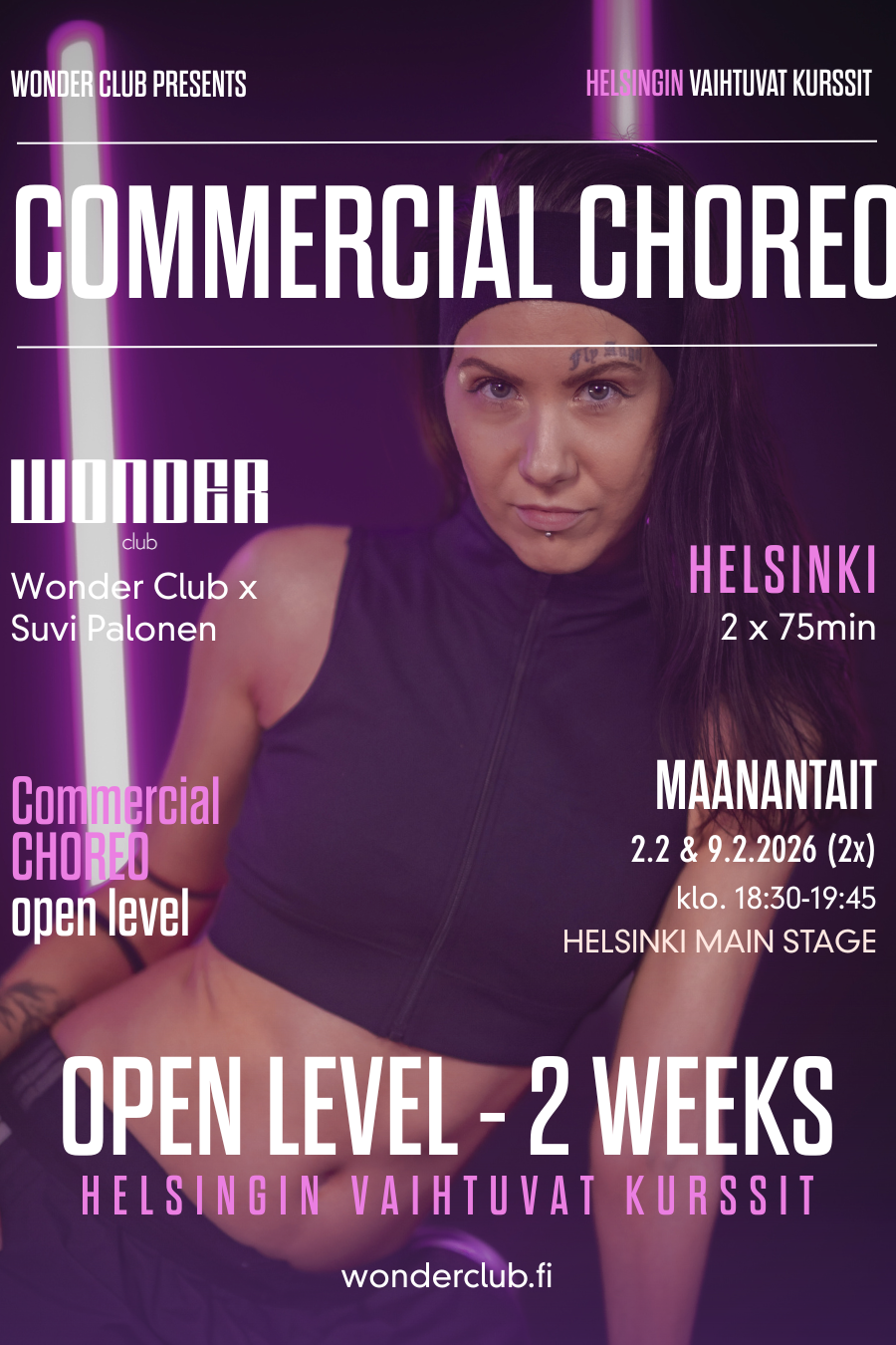Commercial Open level 2-weeks course by Suvi Palonen 2.2. & 9.2. | Helsinki