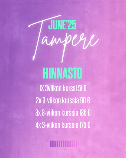 JUNE Classes - Kesäkuun kurssit TAMPERE