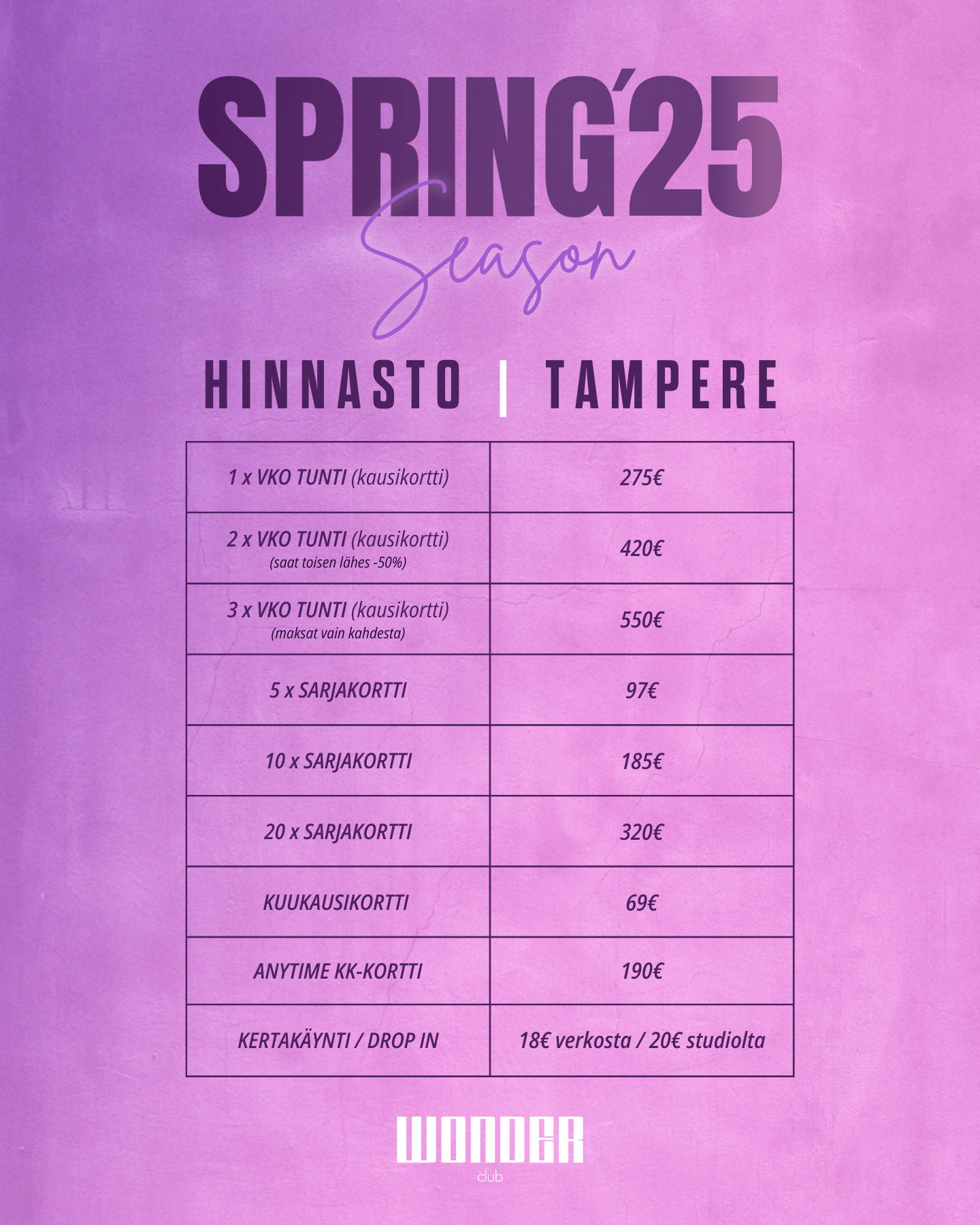 TAMPERE | Wonder Club | autumn season 2025