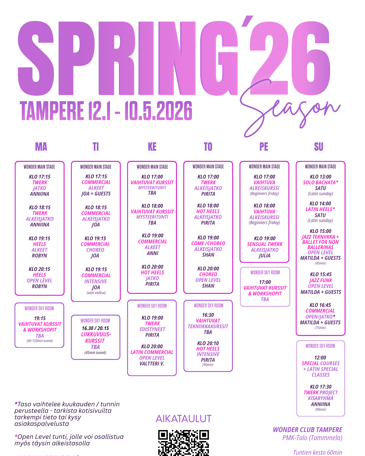 TAMPERE | Wonder Club | kevätkausi 2026