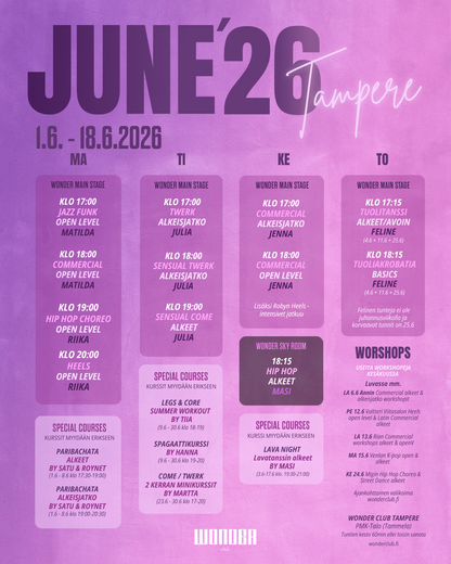 June Classes - 3 viikon kurssit TAMPERE 2026