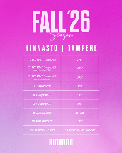 TAMPERE | Autumn Season 2026 | Wonder Club