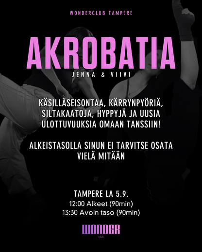 Akrobatia alkeet & avoin taso Workshops | TAMPERE | la 5.9