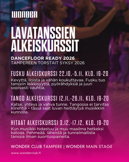 Lavatanssien alkeiskurssit FALL 2026 - Kokeilutunti 27.8. | Tampere