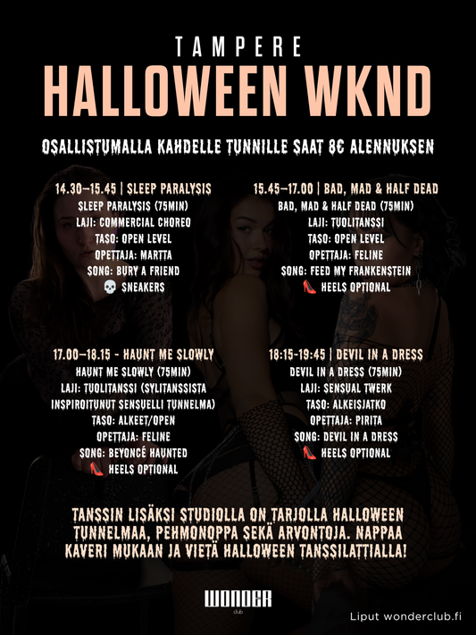 HALLOWEEN WKND 30.-31.10 | SPECIAL CLASSES | Fall'26 Tampere